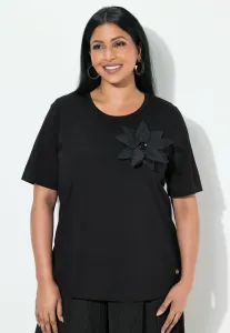 Футболка с коротким рукавом и принтом Ulla Popken, Black