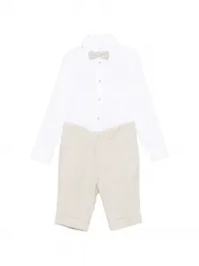 Набор из четырех предметов: полосатый костюм с бантом Colorichiari, белый