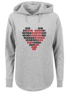 Толстовка F4NT4STIC I Love You 01001001 Binary Code Herz Valentinstag, mottled grey