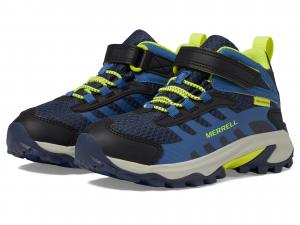 Туфли Merrell Kids Moab Speed 2 Mid A/C Waterproof, цвет Navy/Hi Viz