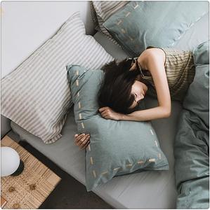 DUYHBAWRS Хлопковая наволочка однотонная нордическая