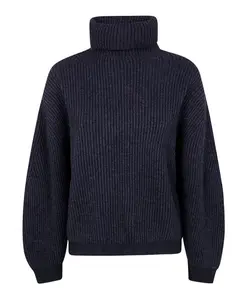 Свитер с высоким воротником из кашемировой смеси, серый Semicouture, синий