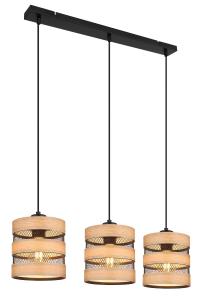 Подвесной светильник Globo, 75x18x120 см, черный/темно-коричневый