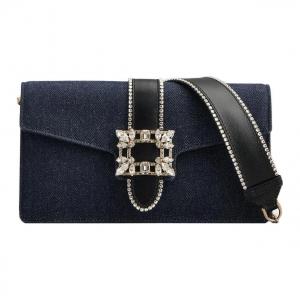 Roger Vivier Кожаная джинсовая сумка-клатч через плечо с одним ремнем Women's Blue