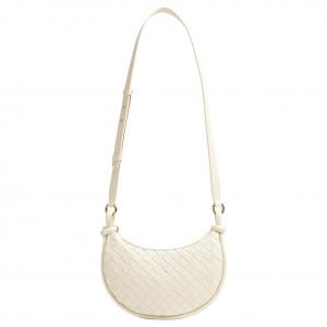 Bottega Veneta Кожаная сумка-полумесяц через плечо женская морская соль