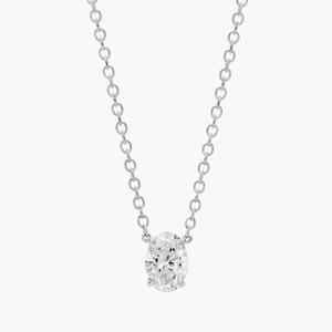 Подвеска с бриллиантом-солитером овальной огранки из платины (1/2 карата, Tw. - HI / SI1-SI2) Blue Nile