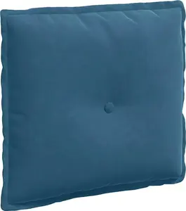 Подушка для спины синяя, 50 x 45 см, вельветовая ткань vidaXL