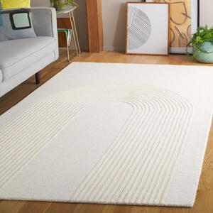 Ковер SAFAVIEH, 92 x 153 см, Ebony Collection, Ivory, ручной работы из шерсти, идеально для гостиной, спальни, столовой (EBN125A-3)