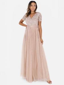 Макси-платье с поясом-кушаком Maya Deluxe, цвет Taupe Blush