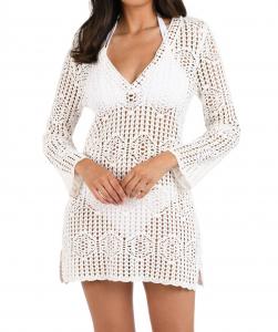 Waverly Covers Вязаная туника с V-образным вырезом в цвете айвори La Blanca, слоновая кость