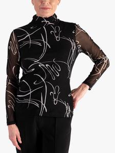 Топ с высоким воротником Scribble chesca, Black/White