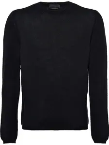 Кашемировый джемпер с круглым вырезом Prada, черный