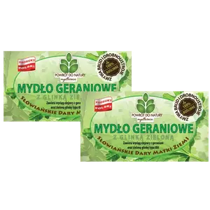 100% натуральное гераниевое мыло на растительной основе с зеленой глиной, 2 шт. Powrót Do Natury