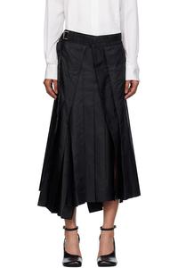 Юбка миди из смесовой нейлоновой саржи Sacai, черный