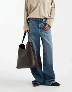 Коричневая сумка-тоут из искусственной замши New Look