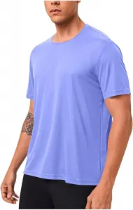 Мужская однотонная футболка для спорта, Stretch Casual с коротким рукавом и круглым вырезом