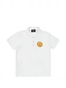 Поло с мотивом Медузы Versace Kids, белый