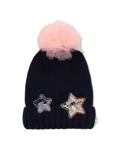 Детская шапка синего цвета из акрила Billieblush