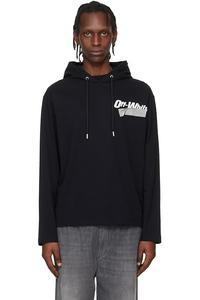 Off-White Черная толстовка с капюшоном и лентой "Купидон"