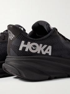 Кроссовки Clifton 9 Invisible Fit с резиновой отделкой из переработанного материала GORE-TEX HOKA, черный