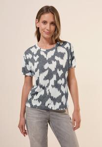 Футболка с принтом GEMUSTERTES CREPÉ Cecil, серый