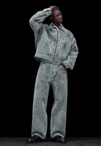 Свободные джинсы с текстурированной поверхностью Bershka, Light Blue