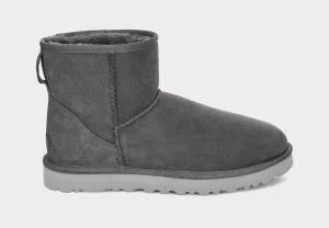 Ботинки мужские UGG низкие из овчины, темно-серый