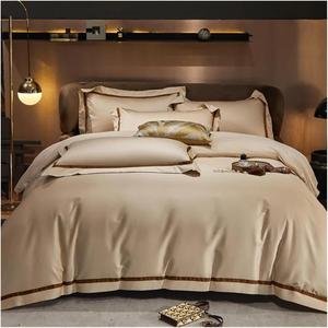 YUSIWOAL Комплект постельного белья из длинноволокнистого хлопка 1000TC серого цвета