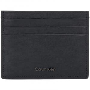 Calvin Klein Кожаный картхолдер для мужчин Космический черный