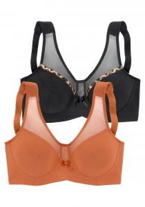 Бюстгальтер-минимайзер PETITE FLEUR, темно-синий/оранжевый