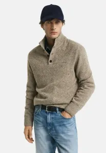 Джемпер с полузастежкой Gant, Dk Sand Melange