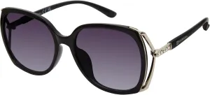 Женские квадратные солнцезащитные очки SOUTHPOLE 1092SP Glamorous Bling UV400 с защитой от ультрафиолета. Отличный подарок для нее, 57 мм, черные, Black