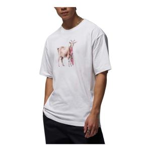 Футболка Air Jordan Goat T-shirt 'White Black', белый