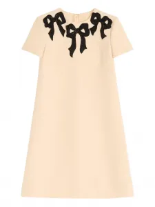 Платье с вышивкой в виде банта Valentino Garavani, бежевый