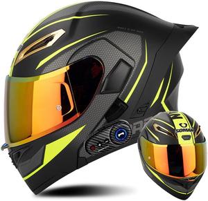 Шлем TONCXRW мотоциклетный, черный / золотой