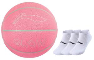 LINING Баскетбольный мяч badfive pu розовый размер 7 светящийся в темноте unisex