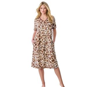 Женская короткая футболка-домик Dreams & Co, Neutral animal