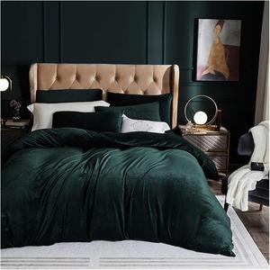 YUSIWOAL Комплект постельного белья из вязаного бархата однотонный