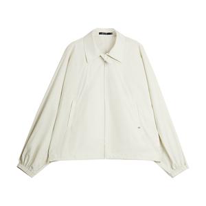 Короткое пальто женское с лацканами тонкое ELLE, серый зеленый