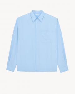 Рубашка из хлопкового поплина SAINT LAURENT, синий