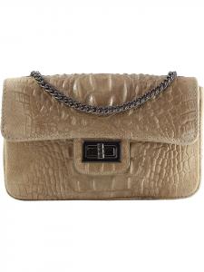 Кожаная сумка через плечо серо-коричневого цвета - (Ш)20 x (В)11 x (Г)6,5 см ORE10