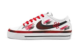 Nike Легаси скейтерские кеды унисекс лоу-топ белый черный красный, цвет Black White Red