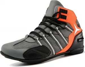 Мужские мотоциклетные ботинки, дышащие, с защитой, мотоциклетные ботинки, нескользящая резиновая подошва, подарок для байкеров, подходят для езды на мотоциклах по сельской местности, красные, размер UK 5, Red