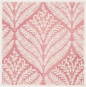 SAFAVIEH Capri Collection ковер, 92 x 92 см, Pink & Ivory, геометрический рисунок, ручной работы современный Wool, идеально для гостиной, спальни, столовой (CPR208R-3SQ)