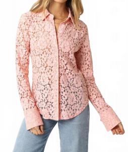 Блузка Celine с кружевом в нежно-розовом цвете OLIVACEOUS