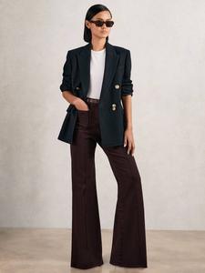 Брюки Petite Sakura с фасоном клёш и накладными карманами Reiss, Burgundy