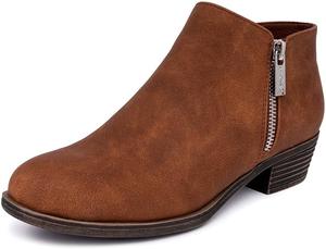 Женские ботильоны Nautica с боковой молнией - стильные ботинки для женщин | С низким каблуком, элегантным дизайном и универсальными размерами | Идеальные ботильоны для торжественных и повседневных случаев - Alara, Brown