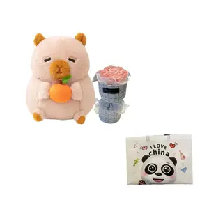 Плюшевая кукла Capybara Dolls высотой 30 см Bitter purchase, светло-коричневый/розовый