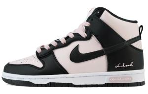 Высокие кроссовки для скейтбординга Dunk Height Increasing женские black pink Nike, черный/розовый