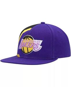 Мужская фиолетовая бейсболка Los Angeles Lakers Hardwood Classics Retroline Snapback Mitchell & Ness, фиолетовый